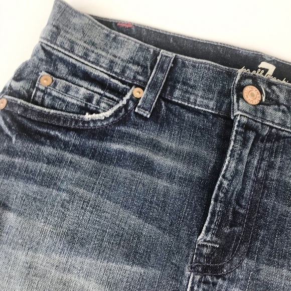 7 For All Mankind Jean Mini Skirt Size 25 - Picture 4 of 6